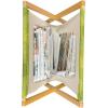 Ambesonne Green Flower Magazine and Book Holder, Floral Pattern Abstract Rose Design Romance Valentines Day Inspired, Floor Rack Decor for Interior of Home & Office, 22″ x 19″, Blue Pale Green White(Apple Green and Fern Green)