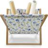 Ambesonne Green Flower Magazine and Book Holder, Floral Pattern Abstract Rose Design Romance Valentines Day Inspired, Floor Rack Decor for Interior of Home & Office, 22″ x 19″, Blue Pale Green White(Blue Pale Green White)