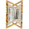Ambesonne Green Flower Magazine and Book Holder, Floral Pattern Abstract Rose Design Romance Valentines Day Inspired, Floor Rack Decor for Interior of Home & Office, 22″ x 19″, Blue Pale Green White(Yellow Black Ruby)