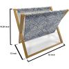 Ambesonne Green Flower Magazine and Book Holder, Floral Pattern Abstract Rose Design Romance Valentines Day Inspired, Floor Rack Decor for Interior of Home & Office, 22″ x 19″, Blue Pale Green White(Blue Orange White)