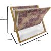 Ambesonne Green Flower Magazine and Book Holder, Floral Pattern Abstract Rose Design Romance Valentines Day Inspired, Floor Rack Decor for Interior of Home & Office, 22″ x 19″, Blue Pale Green White(Pale Orange Dark Blue)