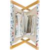 Ambesonne Green Flower Magazine and Book Holder, Floral Pattern Abstract Rose Design Romance Valentines Day Inspired, Floor Rack Decor for Interior of Home & Office, 22″ x 19″, Blue Pale Green White(Blue Red Grey)