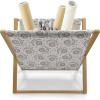 Ambesonne Green Flower Magazine and Book Holder, Floral Pattern Abstract Rose Design Romance Valentines Day Inspired, Floor Rack Decor for Interior of Home & Office, 22″ x 19″, Blue Pale Green White(Orange Black Grey)