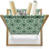 Ambesonne Green Flower Magazine and Book Holder, Floral Pattern Abstract Rose Design Romance Valentines Day Inspired, Floor Rack Decor for Interior of Home & Office, 22″ x 19″, Blue Pale Green White(Sea Green Cream Black)