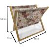 Ambesonne Green Flower Magazine and Book Holder, Floral Pattern Abstract Rose Design Romance Valentines Day Inspired, Floor Rack Decor for Interior of Home & Office, 22″ x 19″, Blue Pale Green White(Cream Dark Coral Brown)