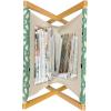 Ambesonne Green Flower Magazine and Book Holder, Floral Pattern Abstract Rose Design Romance Valentines Day Inspired, Floor Rack Decor for Interior of Home & Office, 22″ x 19″, Blue Pale Green White(Sea Green Cream Black)