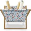 Ambesonne Green Flower Magazine and Book Holder, Floral Pattern Abstract Rose Design Romance Valentines Day Inspired, Floor Rack Decor for Interior of Home & Office, 22″ x 19″, Blue Pale Green White(Blue Red Grey)
