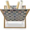 Ambesonne Green Flower Magazine and Book Holder, Floral Pattern Abstract Rose Design Romance Valentines Day Inspired, Floor Rack Decor for Interior of Home & Office, 22″ x 19″, Blue Pale Green White(Dark Blue Amber Red)