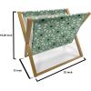 Ambesonne Green Flower Magazine and Book Holder, Floral Pattern Abstract Rose Design Romance Valentines Day Inspired, Floor Rack Decor for Interior of Home & Office, 22″ x 19″, Blue Pale Green White(Sea Green Cream Black)