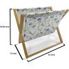Ambesonne Green Flower Magazine and Book Holder, Floral Pattern Abstract Rose Design Romance Valentines Day Inspired, Floor Rack Decor for Interior of Home & Office, 22″ x 19″, Blue Pale Green White(Blue Pale Green White)