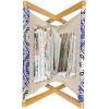 Ambesonne Green Flower Magazine and Book Holder, Floral Pattern Abstract Rose Design Romance Valentines Day Inspired, Floor Rack Decor for Interior of Home & Office, 22″ x 19″, Blue Pale Green White(Violet Blue Black Cream)