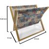 Ambesonne Green Flower Magazine and Book Holder, Floral Pattern Abstract Rose Design Romance Valentines Day Inspired, Floor Rack Decor for Interior of Home & Office, 22″ x 19″, Blue Pale Green White(Dark Orange Slate Blue)
