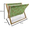 Ambesonne Green Flower Magazine and Book Holder, Floral Pattern Abstract Rose Design Romance Valentines Day Inspired, Floor Rack Decor for Interior of Home & Office, 22″ x 19″, Blue Pale Green White(Green Yellow Brown)