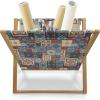 Ambesonne Green Flower Magazine and Book Holder, Floral Pattern Abstract Rose Design Romance Valentines Day Inspired, Floor Rack Decor for Interior of Home & Office, 22″ x 19″, Blue Pale Green White(Dark Orange Slate Blue)