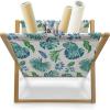 Ambesonne Green Flower Magazine and Book Holder, Floral Pattern Abstract Rose Design Romance Valentines Day Inspired, Floor Rack Decor for Interior of Home & Office, 22″ x 19″, Blue Pale Green White(Turquoise and Navy Blue)