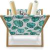 Ambesonne Green Flower Magazine and Book Holder, Floral Pattern Abstract Rose Design Romance Valentines Day Inspired, Floor Rack Decor for Interior of Home & Office, 22″ x 19″, Blue Pale Green White(Sea Green White Teal)
