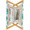 Ambesonne Green Flower Magazine and Book Holder, Floral Pattern Abstract Rose Design Romance Valentines Day Inspired, Floor Rack Decor for Interior of Home & Office, 22″ x 19″, Blue Pale Green White(Sea Green White Teal)