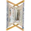 Ambesonne Green Flower Magazine and Book Holder, Floral Pattern Abstract Rose Design Romance Valentines Day Inspired, Floor Rack Decor for Interior of Home & Office, 22″ x 19″, Blue Pale Green White(Blue Orange White)