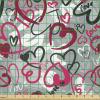 Ambesonne Love Fabric by The Yard, Romantic Random Hand Drawn Style Hearts and Love Words Crazy Romance Valentines, Stretch Knit Fabric for Clothing Sewing and Arts Crafts, 10 Yards, Multicolor(Multicolor)