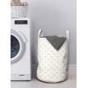Ambesonne Modern Laundry Bag, Diamond Like Small Stars Pattern for Home Office Contemporary Artprint, Hamper Basket with Handles Drawstring Closure for Laundromats, 13″ x 19″, Apricot Yellow and White