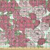 Ambesonne Romantic Fabric by The Yard, Valentine’s Day Rose Blossoms and Leaves in Repetitive Pattern Image, Stretch Knit Fabric for Clothing Sewing and Arts Crafts, 10 Yards, White Green Pastel Pink(White Green Pastel Pink)
