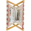 Ambesonne Romantic Magazine and Book Holder, Valentine’s Day Rose Blossoms and Leaves in Repetitive Pattern Image, Floor Rack Decor for Interior of Home & Office, 22″ x 19″, White Green Pastel Pink(Burnt Sienna and Beige)