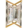 Ambesonne Romantic Magazine and Book Holder, Valentine’s Day Rose Blossoms and Leaves in Repetitive Pattern Image, Floor Rack Decor for Interior of Home & Office, 22″ x 19″, White Green Pastel Pink(Dark Tan and Pale Mustard)