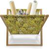Ambesonne Romantic Magazine and Book Holder, Valentine’s Day Rose Blossoms and Leaves in Repetitive Pattern Image, Floor Rack Decor for Interior of Home & Office, 22″ x 19″, White Green Pastel Pink(Yellow Green and Khaki)