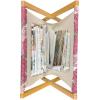 Ambesonne Romantic Magazine and Book Holder, Valentine’s Day Rose Blossoms and Leaves in Repetitive Pattern Image, Floor Rack Decor for Interior of Home & Office, 22″ x 19″, White Green Pastel Pink(White Green Pastel Pink)