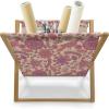 Ambesonne Romantic Magazine and Book Holder, Valentine’s Day Rose Blossoms and Leaves in Repetitive Pattern Image, Floor Rack Decor for Interior of Home & Office, 22″ x 19″, White Green Pastel Pink(Pale Peach Coral)