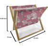 Ambesonne Romantic Magazine and Book Holder, Valentine’s Day Rose Blossoms and Leaves in Repetitive Pattern Image, Floor Rack Decor for Interior of Home & Office, 22″ x 19″, White Green Pastel Pink(White Green Pastel Pink)