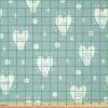 Ambesonne Scandinavian Fabric by The Yard, Hearts Valentines Day Idea Illustration with Pastel Blue Background, Stretch Knit Fabric for Clothing Sewing and Arts Crafts, 10 Yards, Pale Blue and White(Pale Blue and White)