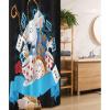 Ambesonne Alice in Wonderland Stall Shower Curtain, Rabbit Motion Cups Hearts and Flower Character Alice Cartoon Style, Fabric Bathroom Decor Set with Hooks, 36″ W x 72″ L, Dark Blue Charcoal Grey