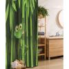 Ambesonne Animal Stall Shower Curtain, Funny Illustration of a Friendly Fun Frog Character on Jungle Trees Nature Forest Cartoon, Fabric Bathroom Decor Set with Hooks, 36″ W x 72″ L, Green