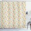 Ambesonne Cactus Shower Curtain, Cacti Spikes Flowers Birds Cartoon Style Vintage Like Colored Art, Cloth Fabric Bathroom Decor Set with Hooks, 69″ W x 84″ L, Green and Blue(Purple Pearl)