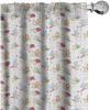 Ambesonne Cartoon Window Curtains, Bugs with Colorful Flowers Ladybugs Dragonflies Bees Animal Fun, Lightweight Decor 2-Panel Set with Rod Pocket, Pair of – 28″ x 84″, Blue Red