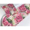 Ambesonne Floral Bed Runner Set, Rose Flowers and Leaves Pattern Vintage Valentine Romantic Ornament, Decorative Bedding Scarf and 2 Pillow Shams for Hotels Homes, King, Pastel Pink Hunter Green(Pastel Pink and Reseda Green)