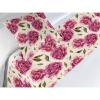 Ambesonne Floral Bed Runner Set, Rose Flowers and Leaves Pattern Vintage Valentine Romantic Ornament, Decorative Bedding Scarf and 2 Pillow Shams for Hotels Homes, King, Pastel Pink Hunter Green(Dark Coral Fawn and Sepia)