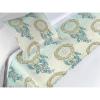 Ambesonne Floral Bed Runner Set, Rose Flowers and Leaves Pattern Vintage Valentine Romantic Ornament, Decorative Bedding Scarf and 2 Pillow Shams for Hotels Homes, King, Pastel Pink Hunter Green(Slate Brown and Blue Grey)