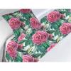 Ambesonne Floral Bed Runner Set, Rose Flowers and Leaves Pattern Vintage Valentine Romantic Ornament, Decorative Bedding Scarf and 2 Pillow Shams for Hotels Homes, King, Pastel Pink Hunter Green(Pastel Pink and Fern Green)