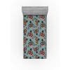 Ambesonne Floral Fitted Sheet, Roses Lavender Eucalyptus Watercolor Valentine’s Day Romantic Concept, Decorative Soft Fabric Bedding All-Round Elastic Pocket, Full Size, Purple Grey and Off White(Dark Peach Blue Grey)