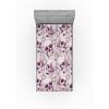 Ambesonne Floral Fitted Sheet, Roses Lavender Eucalyptus Watercolor Valentine’s Day Romantic Concept, Decorative Soft Fabric Bedding All-Round Elastic Pocket, Full Size, Purple Grey and Off White(Plum Pale Mauve)