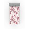 Ambesonne Floral Fitted Sheet, Roses Lavender Eucalyptus Watercolor Valentine’s Day Romantic Concept, Decorative Soft Fabric Bedding All-Round Elastic Pocket, Full Size, Purple Grey and Off White(Dried Rose Pale Ruby)