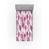 Ambesonne Floral Fitted Sheet, Roses Lavender Eucalyptus Watercolor Valentine’s Day Romantic Concept, Decorative Soft Fabric Bedding All-Round Elastic Pocket, Full Size, Purple Grey and Off White(Dark Magenta White)