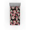 Ambesonne Floral Fitted Sheet, Roses Lavender Eucalyptus Watercolor Valentine’s Day Romantic Concept, Decorative Soft Fabric Bedding All-Round Elastic Pocket, Full Size, Purple Grey and Off White(Raspberry and Reseda Green)