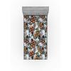 Ambesonne Floral Fitted Sheet, Roses Lavender Eucalyptus Watercolor Valentine’s Day Romantic Concept, Decorative Soft Fabric Bedding All-Round Elastic Pocket, Full Size, Purple Grey and Off White(Pale Orange Teal Brown)