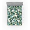Ambesonne Floral Fitted Sheet, Roses Lavender Eucalyptus Watercolor Valentine’s Day Romantic Concept, Decorative Soft Fabric Bedding All-Round Elastic Pocket, Full Size, Purple Grey and Off White(Fern Green Sky Blue Teal)