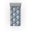 Ambesonne Floral Fitted Sheet, Valentine’s Day Theme Vintage Style Romantic Roses Pattern Plot, Decorative Soft Fabric Bedding All-Round Elastic Pocket, Twin Size, Dark Fuchsia and Slate Blue(Dark Teal and Soft Pink)