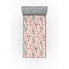 Ambesonne Floral Fitted Sheet, Valentine’s Day Theme Vintage Style Romantic Roses Pattern Plot, Decorative Soft Fabric Bedding All-Round Elastic Pocket, Twin Size, Dark Fuchsia and Slate Blue(Sand Brown and Pale Teal)