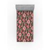 Ambesonne Floral Fitted Sheet, Valentine’s Day Theme Vintage Style Romantic Roses Pattern Plot, Decorative Soft Fabric Bedding All-Round Elastic Pocket, Twin Size, Dark Fuchsia and Slate Blue(Coral Blush and Brown)